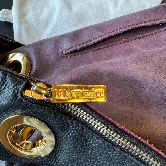 Hammitt Montana Reversible Mahogany Black Leather Large Crossbody Bag - Picture 2 of 10